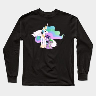 Princess Celestia comforting Twilight and Spike Long Sleeve T-Shirt